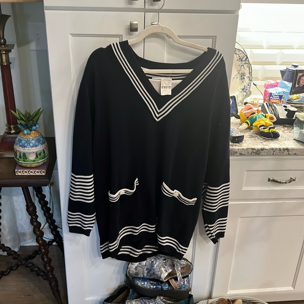 1X August Max Women long sleeve old school vintage retro style dress sweater